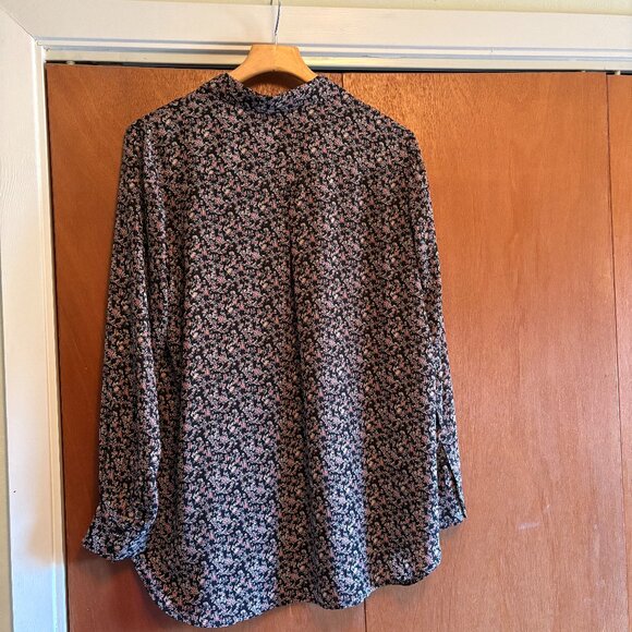 Pleione – L/S 3/4 Button Down Pullover Blouse – XL – Black/Red/Yellow/Green - Picture 2 of 5